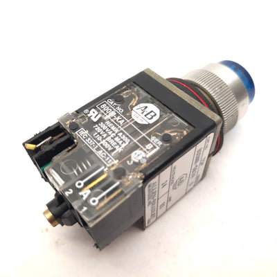 Used Allen Bradley 800MR-QB24 Illuminated Blue Push Button 800M-XA