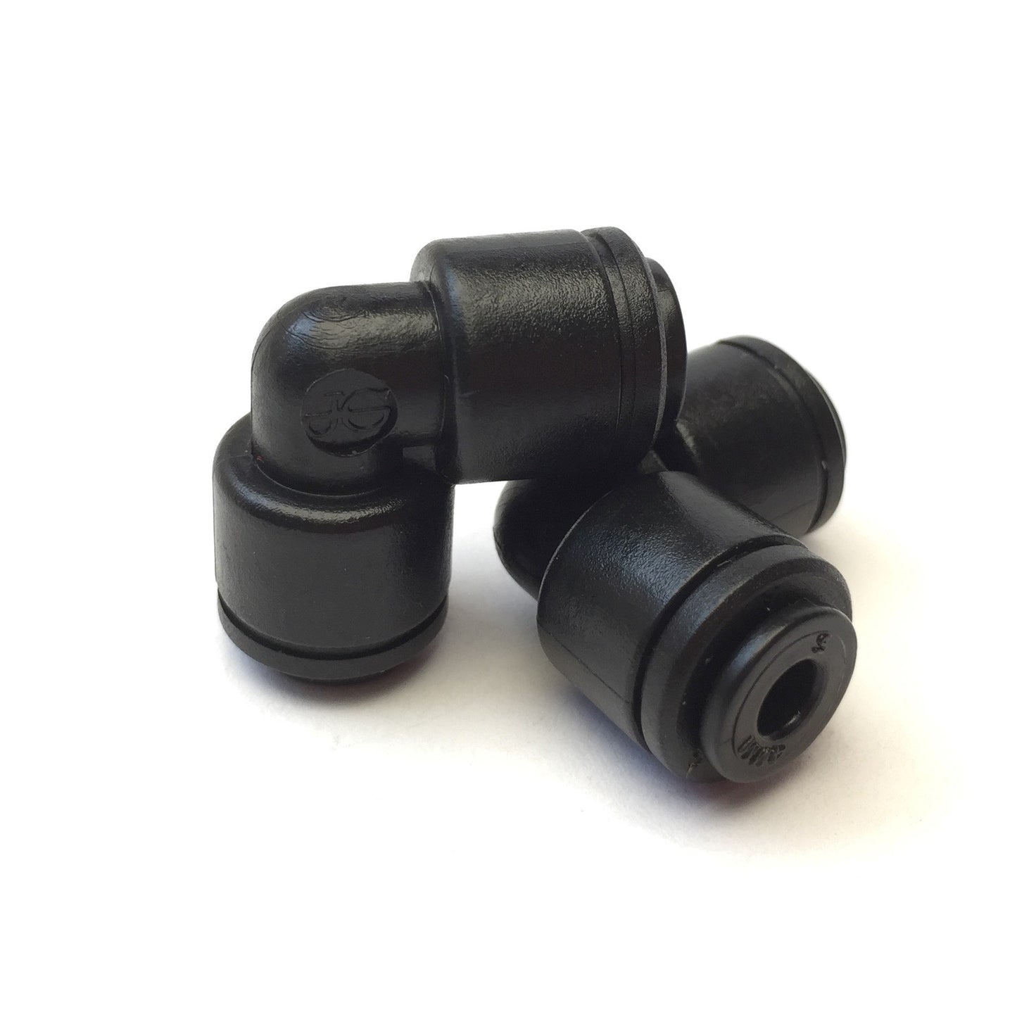 New – Open box Lot of 10 John Guest PM0304E Equal Elbow 4mm Push Connect Fitting, Acetal, Black