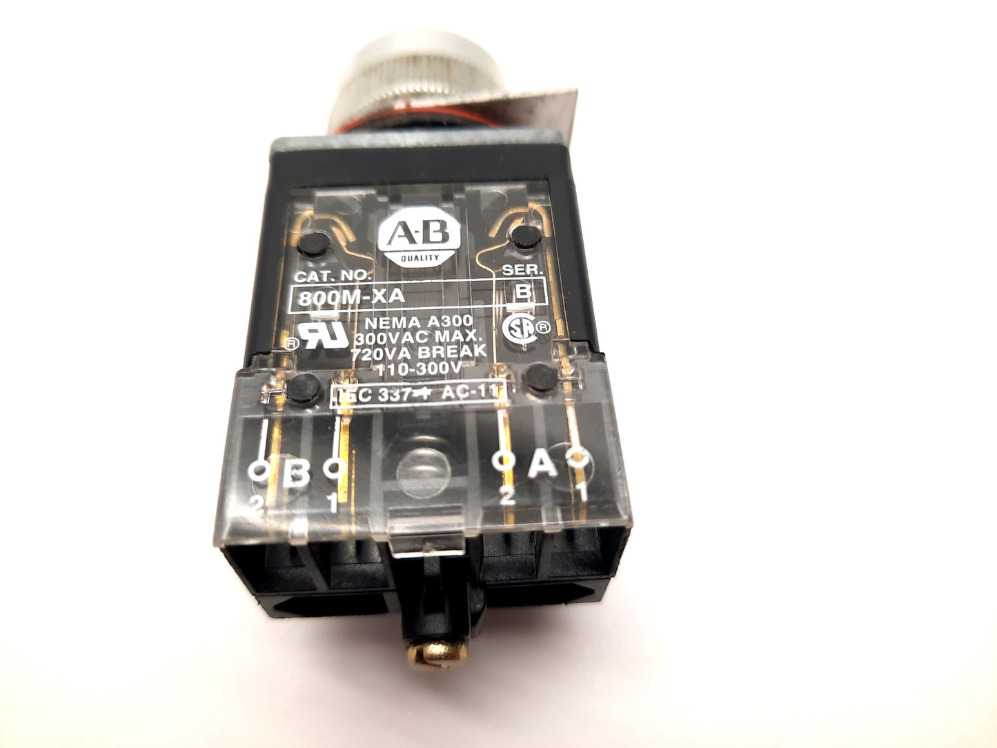 Used Allen Bradley 800MR-QB24 Illuminated Clear Push Button 800M-XA