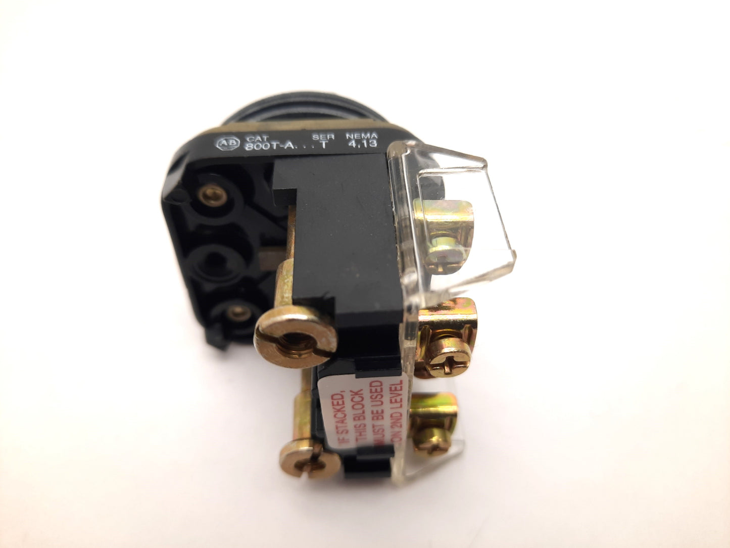 Used Allen Bradley 800T-A5A2 Momentary Pushbutton Switch, Flush, White, 30mm, 2-NO