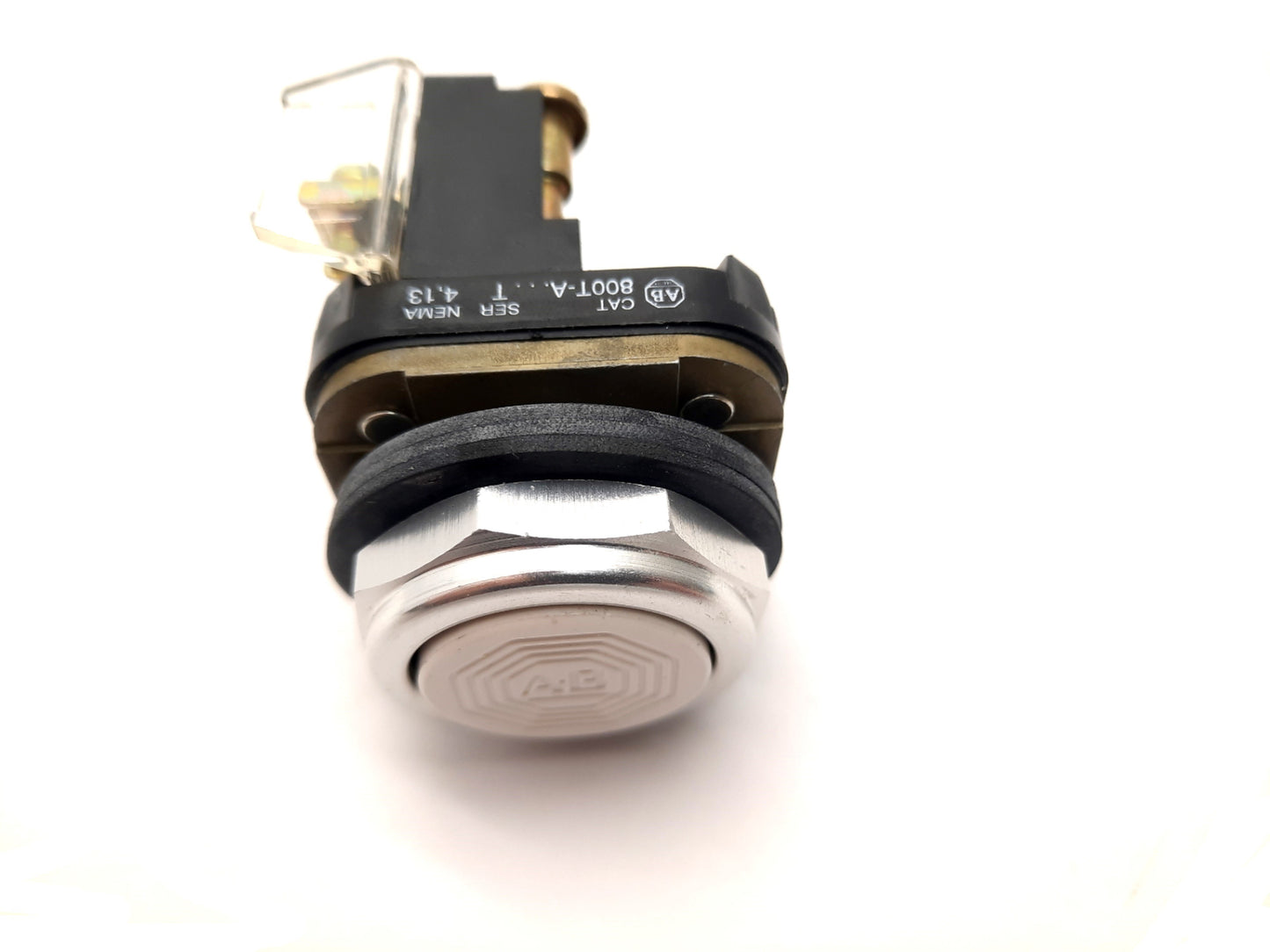 Used Allen Bradley 800T-A5A2 Momentary Pushbutton Switch, Flush, White, 30mm, 2-NO