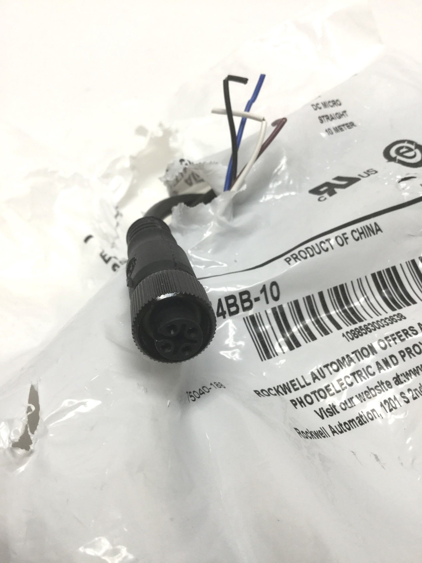 New – Open box Allen Bradley 889D-F4BB-10 Quick Disconnect Cordset Sensor Cable, 4-Pin DC Micro