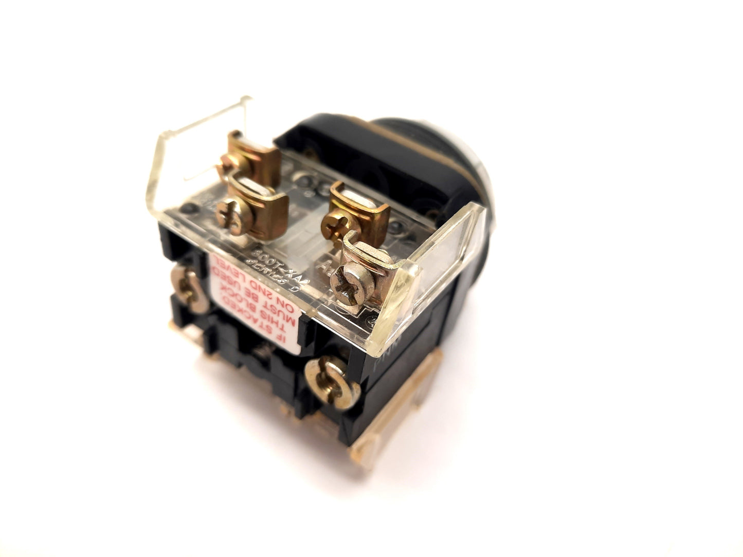 Used Allen Bradley 800T-A2A2 Momentary Pushbutton Switch, Flush, Black, 30mm, 3-NO