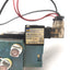Used Lot Of 2 MAC 45A-LAC-DDAJ-1KG Solenoid Valves On Manifold 24VDC, 1/8"NPTF Base