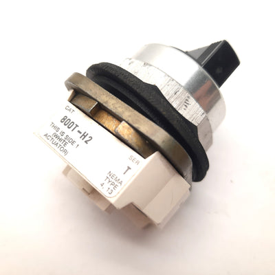 Used Allen Bradley 800T-H2 Selector Switch 2-Position Rotary Knob Maintained 30mm