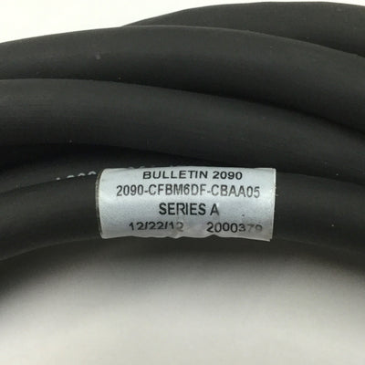 Used Allen Bradley 2090-CFBM6DF-CBAA05 Kinetix Motor Encoder Feedback Cable, 5m