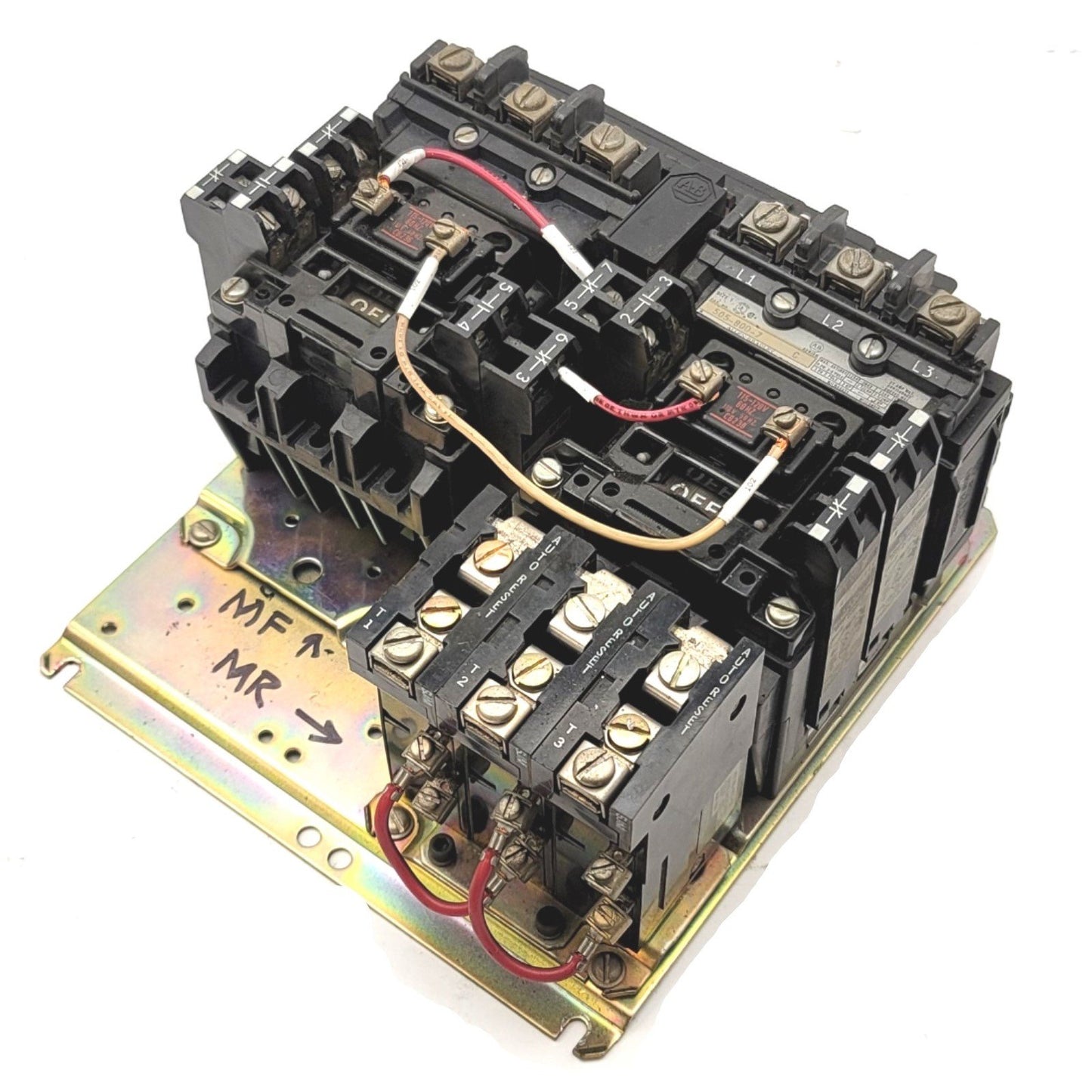 Used Allen Bradley 505-BOD-7 Reversing Motor Starter NEMA Size 1, 600VAC, 3-Pole, 27A