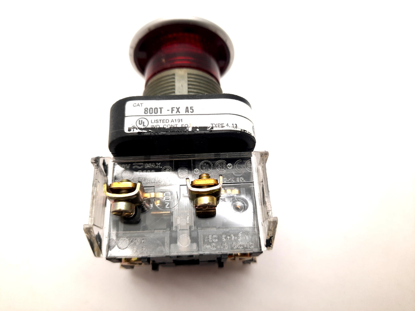 Used Allen Bradley 800T-FXA5 Emergency Stop Pull Pushbutton 600V, 2x 800T-XD4 NCLB