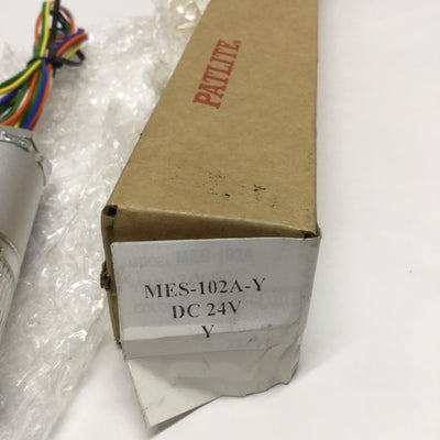 New – Open box Patlite MES-102A-Y Super Slim Stack Signal Light Tower 24VDC Amber LED, Ø25mm