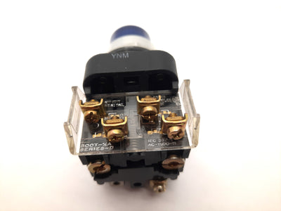 Used Allen Bradley 800T-PB16B Blue Illuminated Push Button Momentary Switch 120VAC