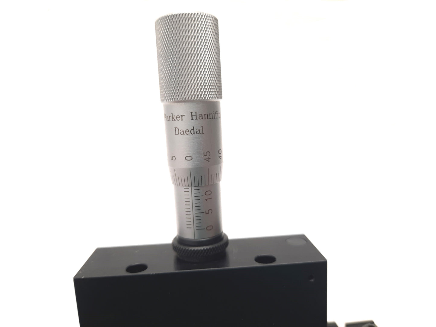 Used Parker 4413 Ball Bearing Positioner Manual Stage, Micrometer: 25mm, 5 x 5" Stage