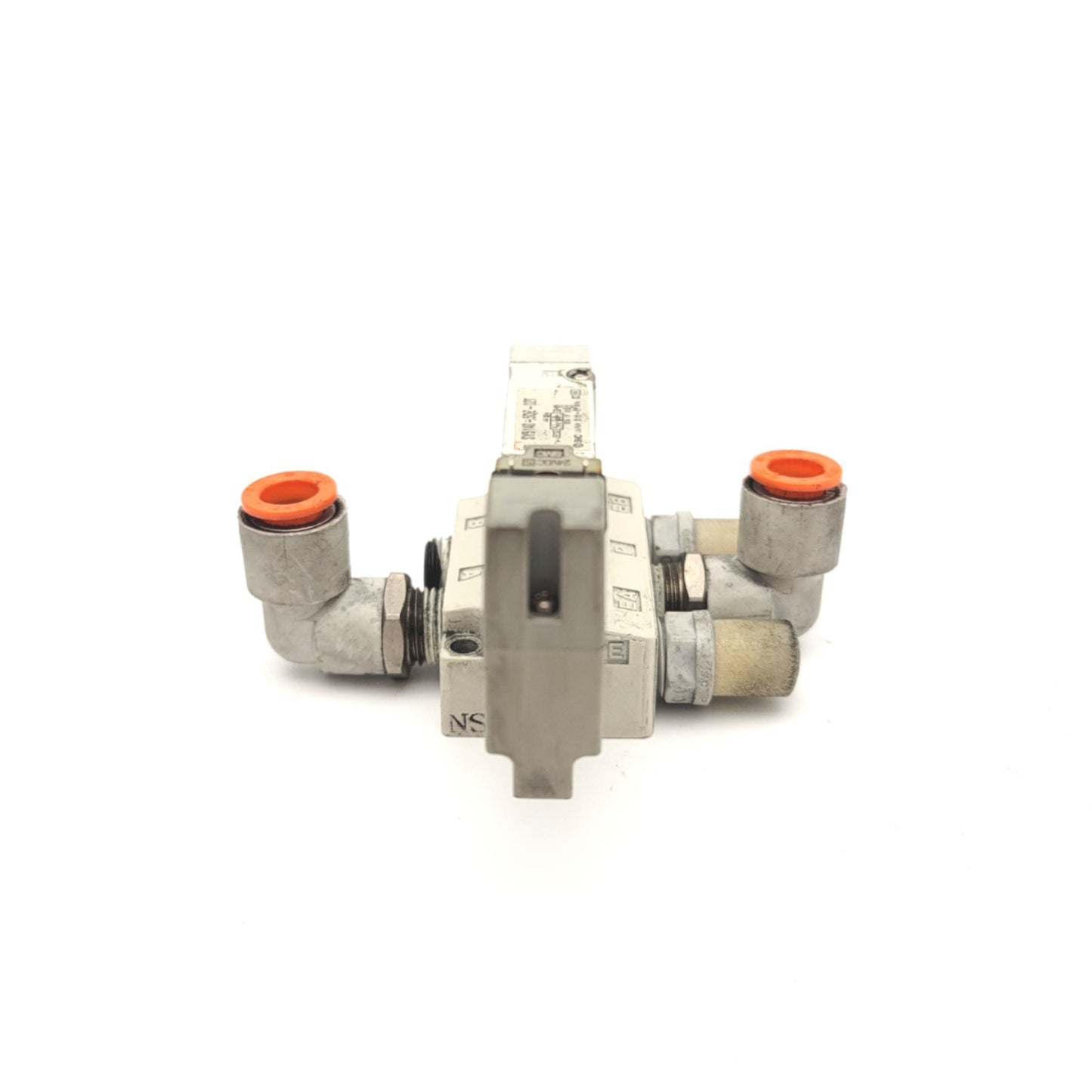 Used SMC SY5140-5DZ-02T Solenoid Valve With Base 24VDC 1/4" 2-Pos 5-Port, 0.15-0.7MPa
