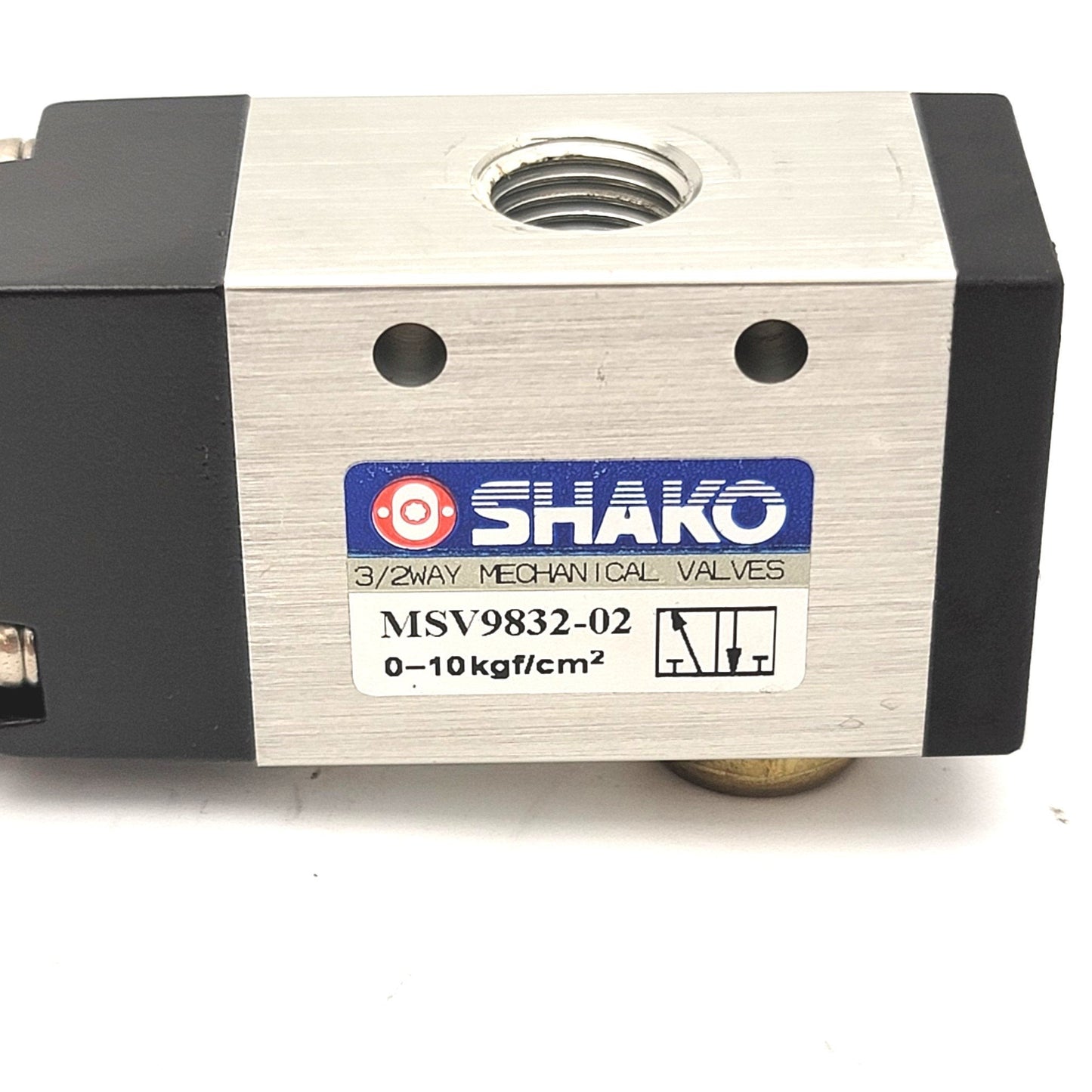 Used Shako MSV9832-02 3/2 Push Button Pneumatic Control Valve 1/4"G, 0-9 bar, 30mm
