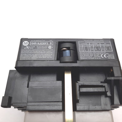 Used Allen Bradley 194R-NJ030P3 Ser B Disconnect Switch, 3-Pole, 30A, 250VDC, 600VAC