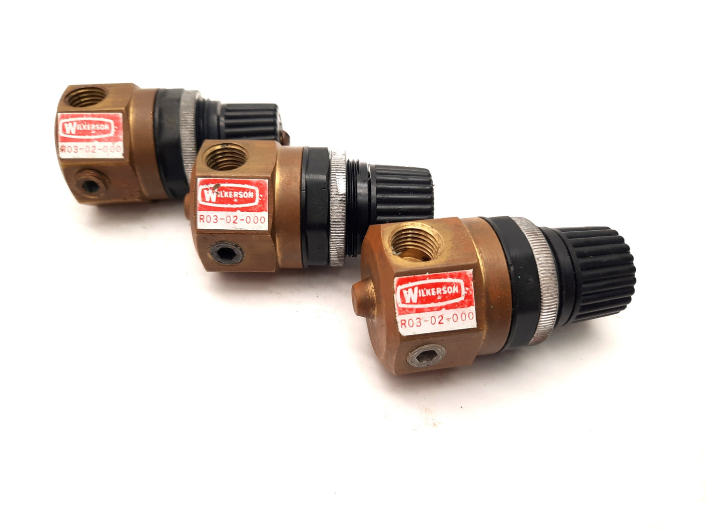 Used Lot of 3 Wilkerson R03-02-000 Pneumatic Regulator 1/4" NPT