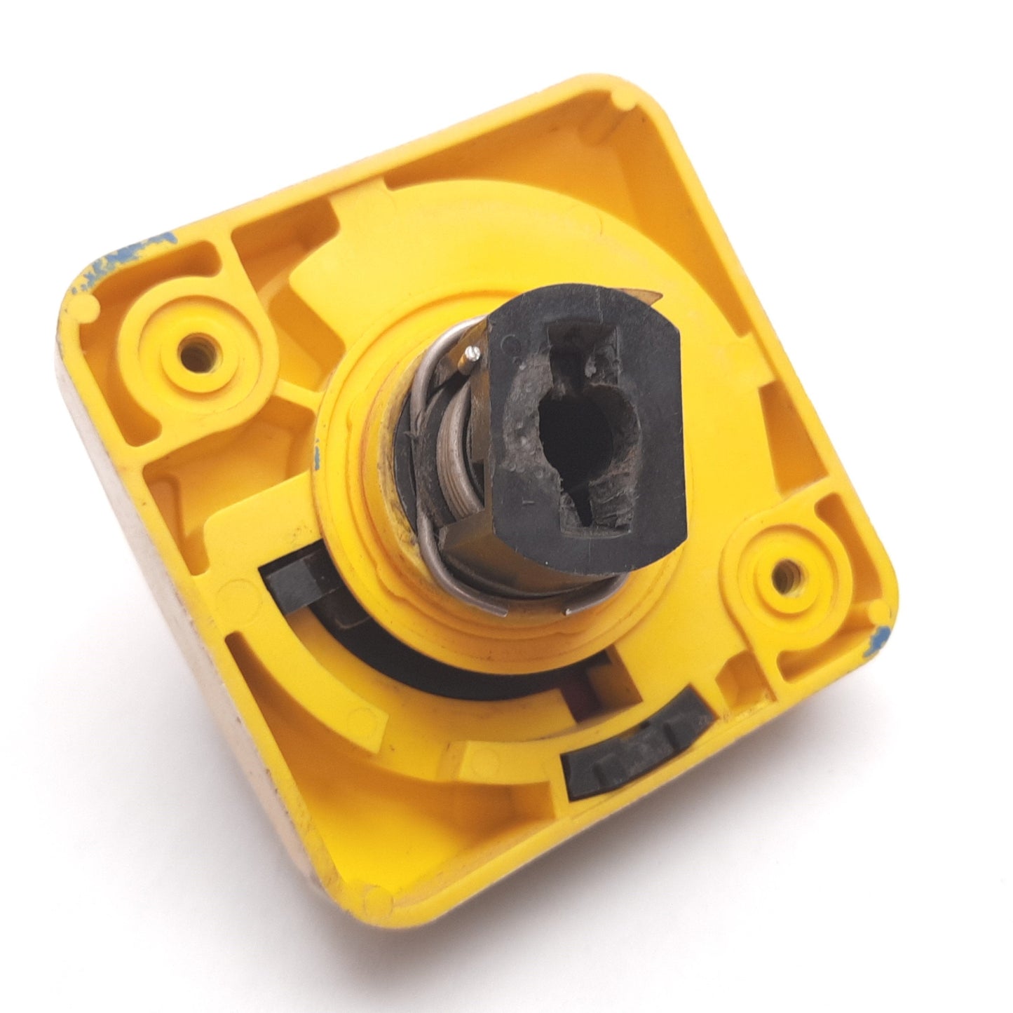 For parts or not working Allen Bradley 194R-HS4E Disconnect Switch Handle, Red/Yellow, 90°, *Damaged/Wear