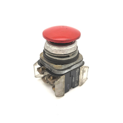 Used Allen Bradley 800T-D Red Mushroom Head Momentary Push Button 30mm 600VAC Max