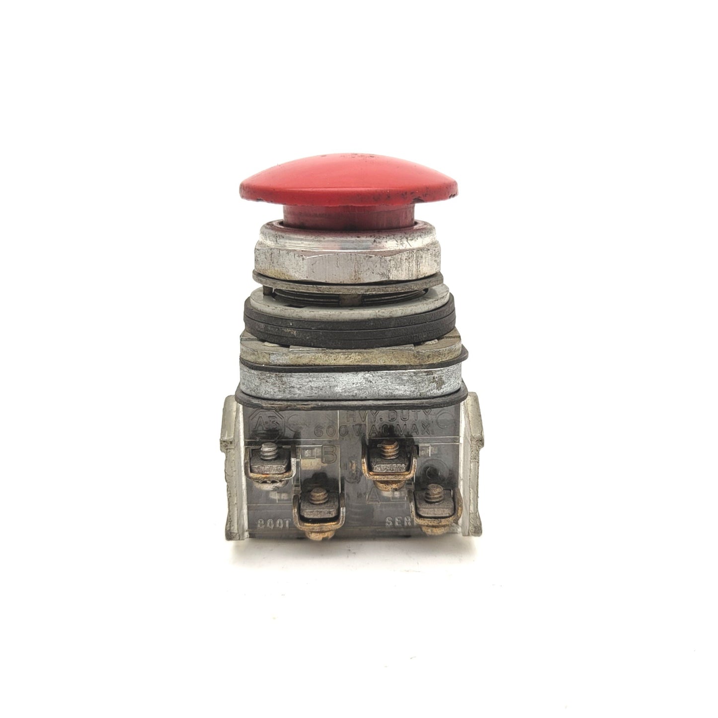 Used Allen Bradley 800T-D Red Mushroom Head Momentary Push Button 30mm 600VAC Max