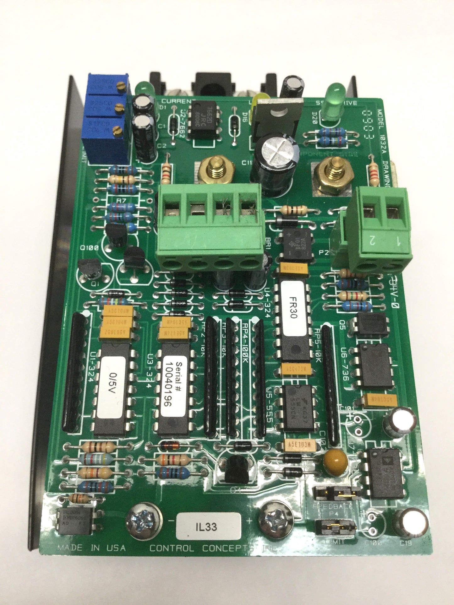 Used Control Concepts 1032A-V-48-30-0/5V-IL33 SCR Power Controller, 480VAC, 30A, 0-5V