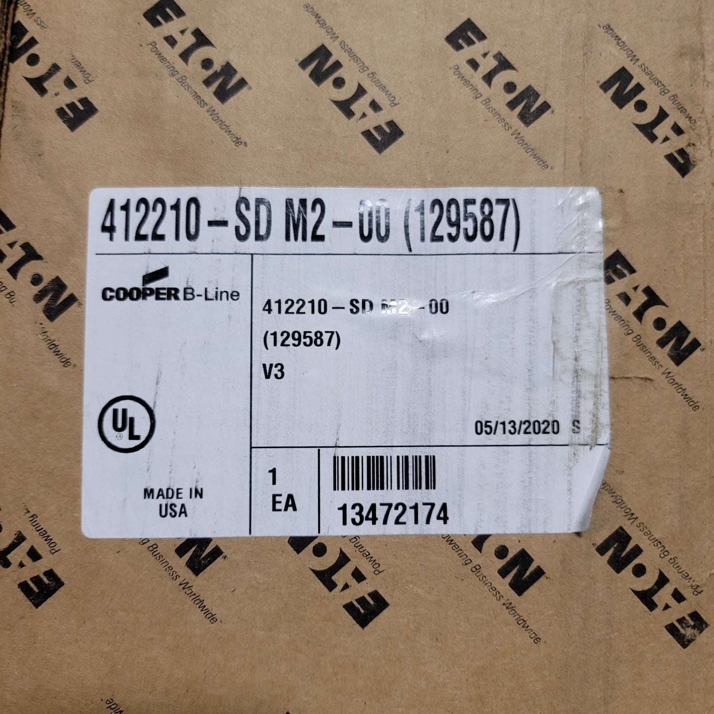 Used Eaton 412210-SD M2-00 B-Line Industrial Control Panel Enclosure 41" x 22" x 10"