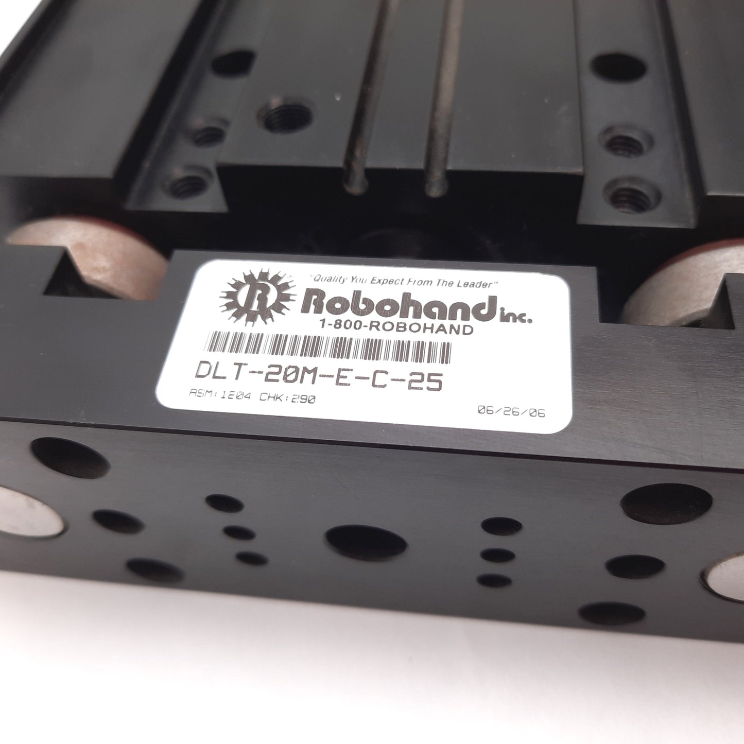 Used Robohand DLT-20M-E-C-25 Pneumatic Linear Slide, Bore: 38mm, Stroke: 25mm, G1/8