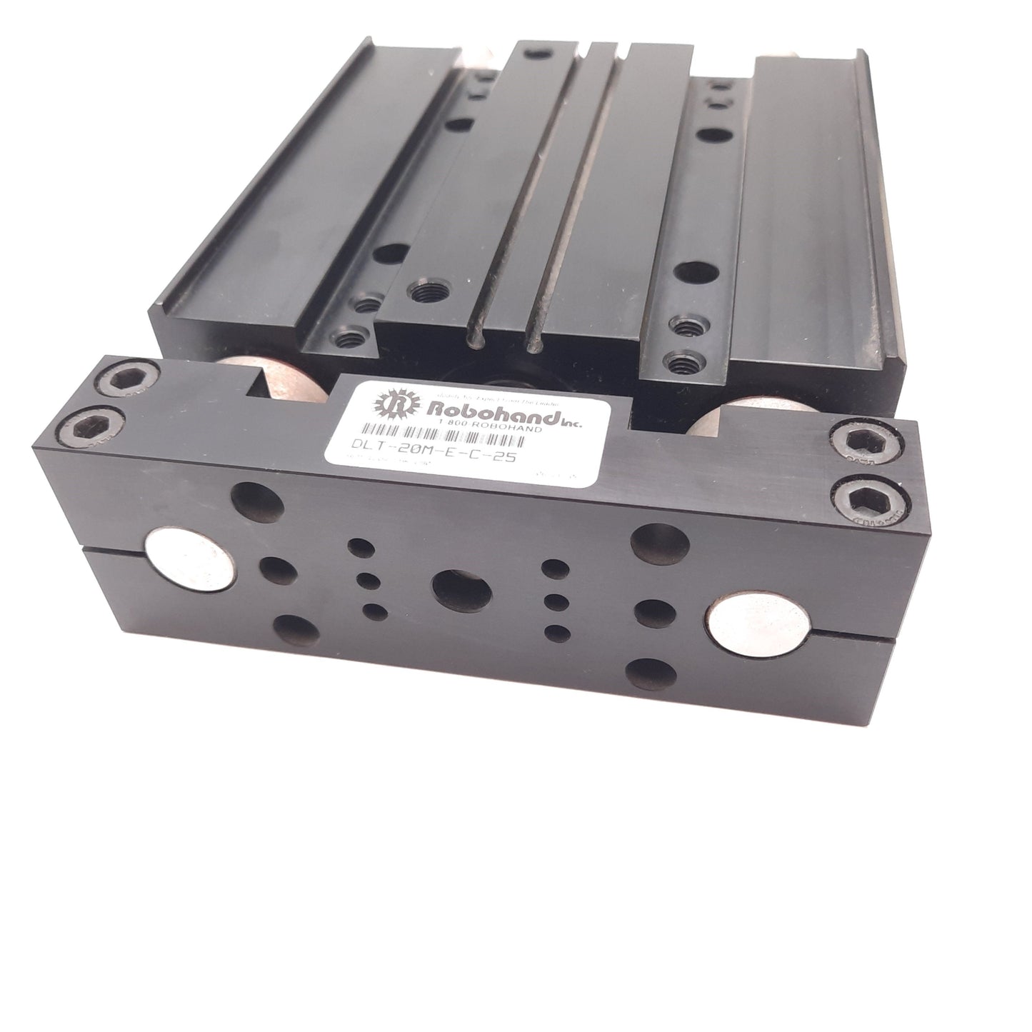 Used Robohand DLT-20M-E-C-25 Pneumatic Linear Slide, Bore: 38mm, Stroke: 25mm, G1/8
