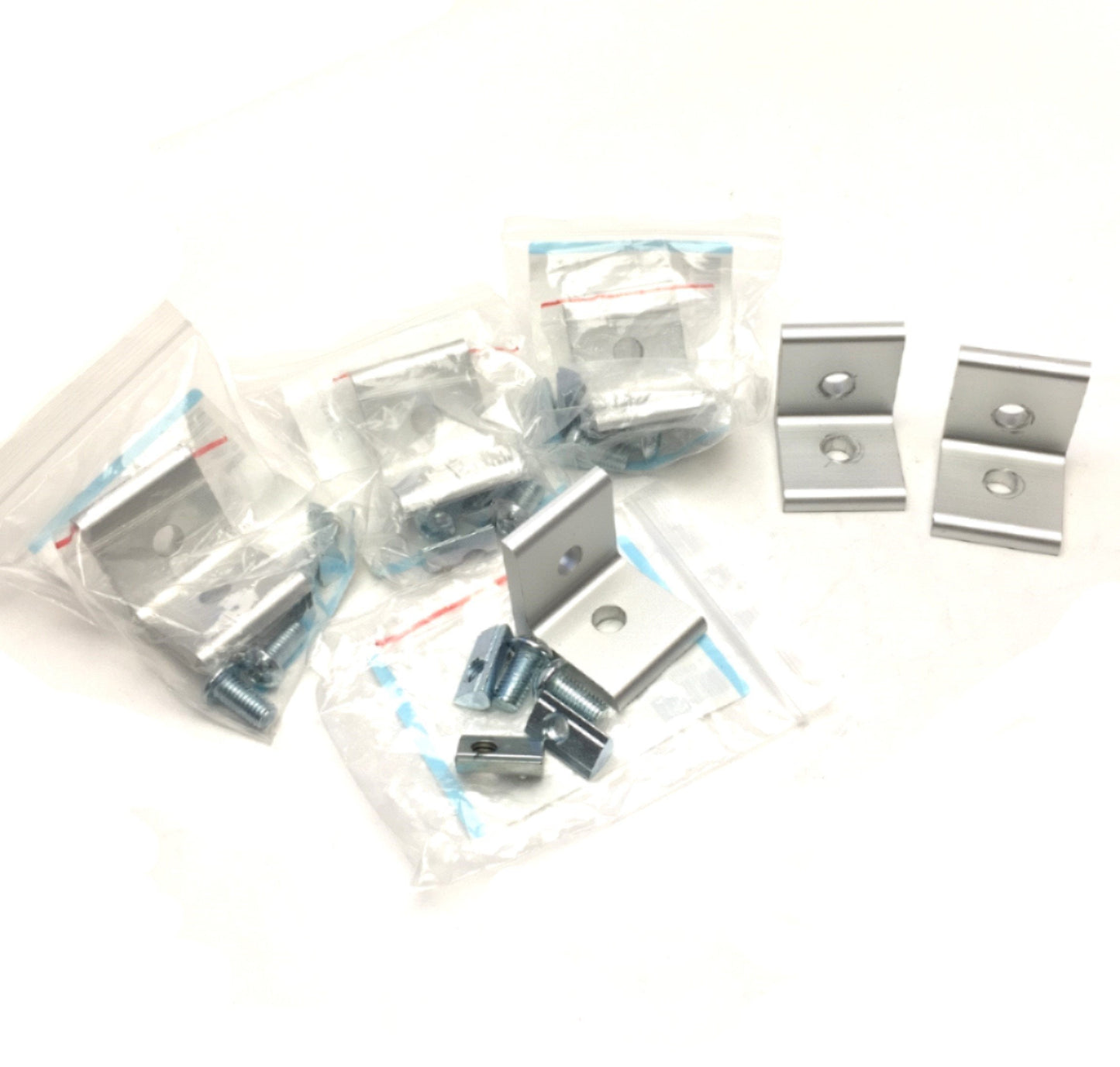 Used Lot of 6 Aluminum Extrusion Inside 90° Angle Corner Brackets 2-Holes, 40x40x40mm