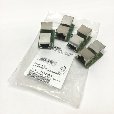 New – Open box Lot of 4 Phoenix Contact VS-08-BU-RJ45-5-F/BU RJ45 CAT5e Socket Inserts, 8-Pos