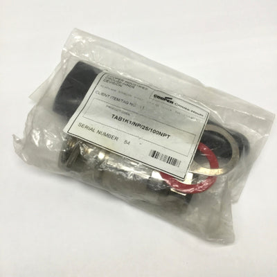 New Cooper Crouse Hinds TAB1K1/NP/25/100NPT Hazardous Location Cable Gland 1" NPT