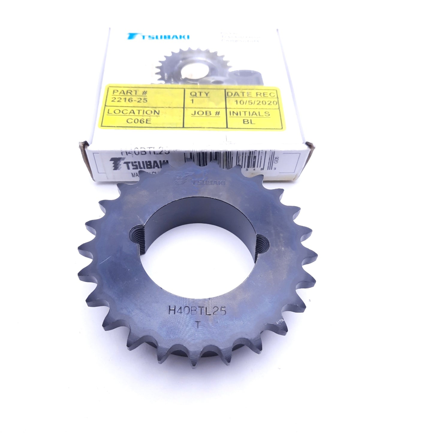 New TSUBAKI H40BTL25 Roller Chain Sprocket, Taper Lock, #20 ANSI No., 1/2" Pitch