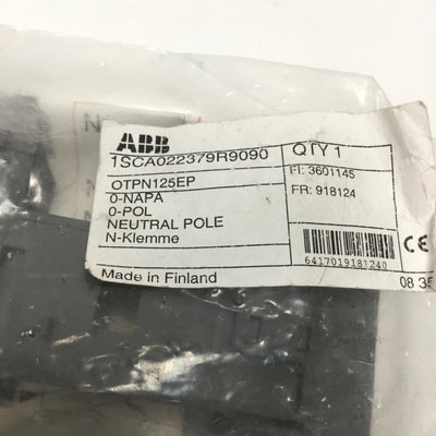 New – Open box Lot of 2 ABB OTPN125EP Fixed Neutral Pole for Disconnect Switch OT 100...125E3