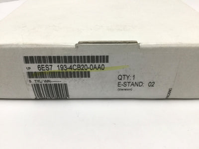 New – Open box Lot of 5 Siemens 6ES7 193-4CB20-0AA0 Simatic Terminal Base E-Stand Module
