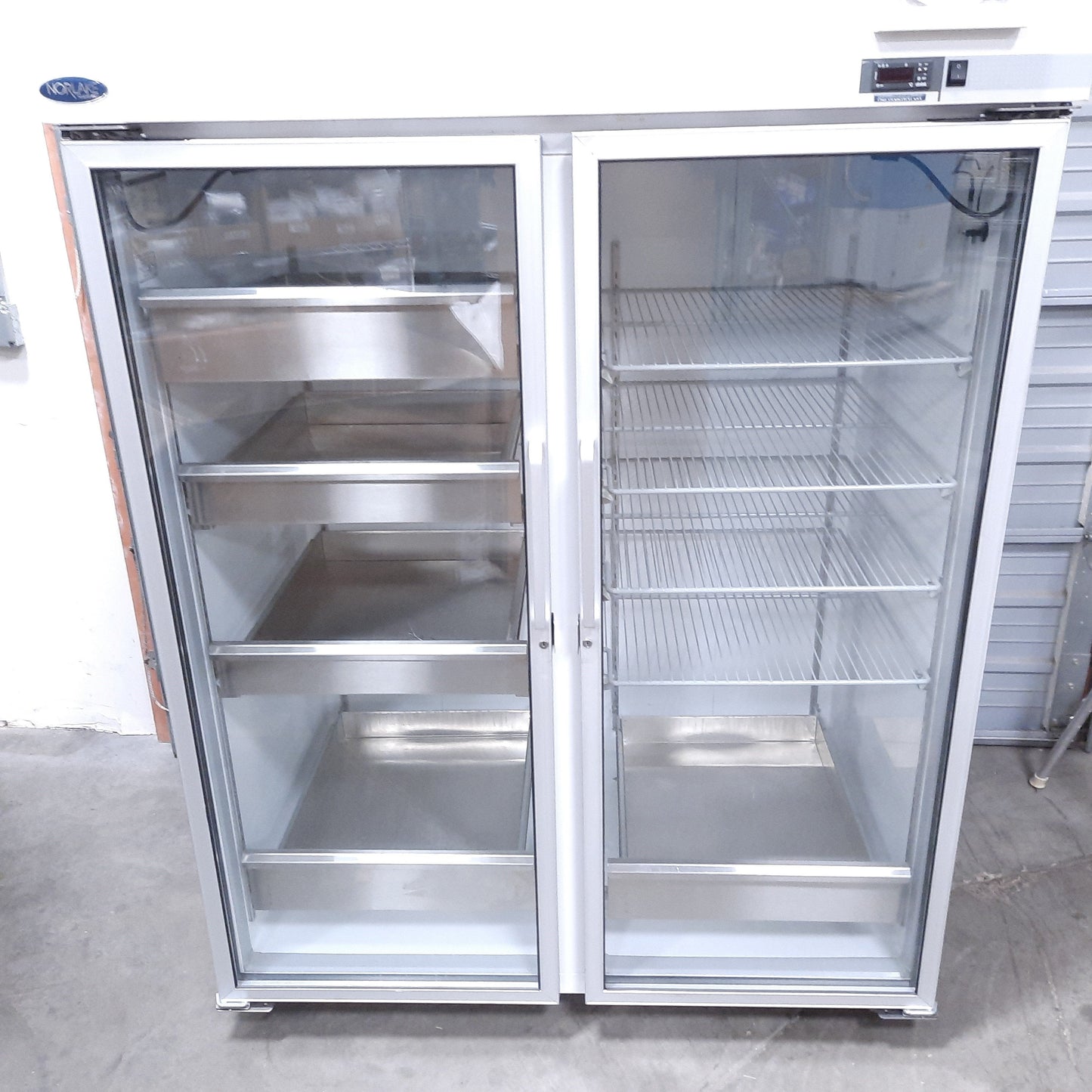 Used Nor-Lake Scientific C-NSPR522WWG/0 Double Door Lab Refrigerator W/ Keys For Lock