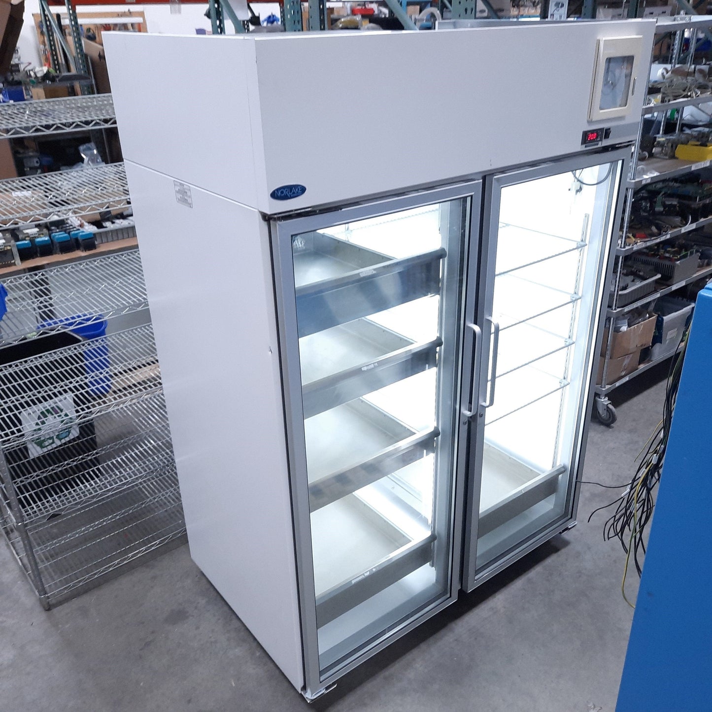 Used Nor-Lake Scientific C-NSPR522WWG/0 Double Door Lab Refrigerator W/ Keys For Lock