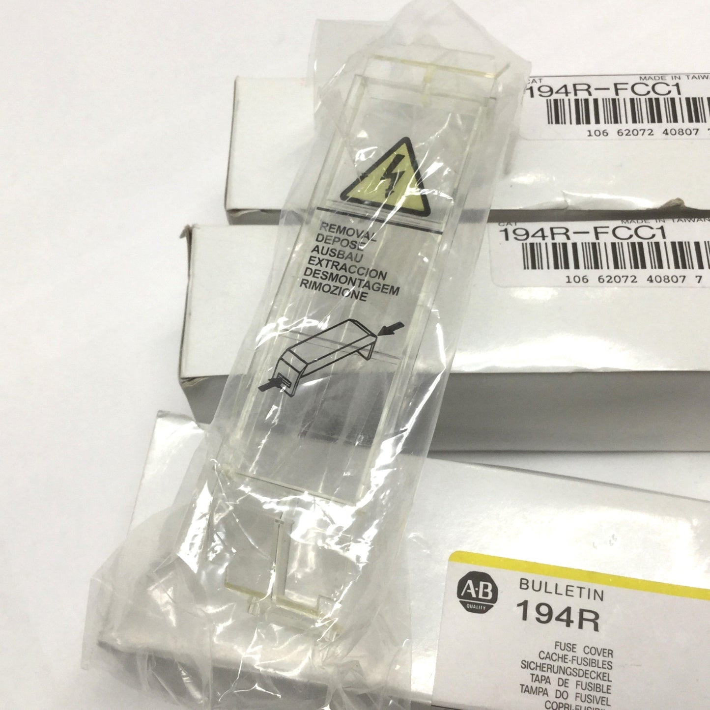 New Lot of 3 Allen Bradley 194R-FCC1 Disconnect Switch Fuse Covers, 1-Pole