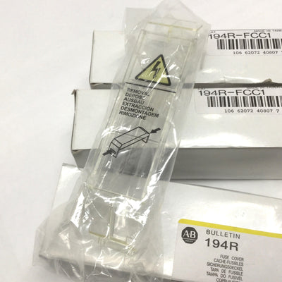 New Lot of 3 Allen Bradley 194R-FCC1 Disconnect Switch Fuse Covers, 1-Pole