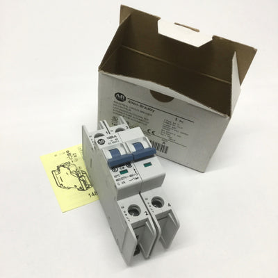 New Allen Bradley 1489-A2C040 Miniature Circuit Breaker, 2-Pole 480Y/277VAC/48VDC 4A