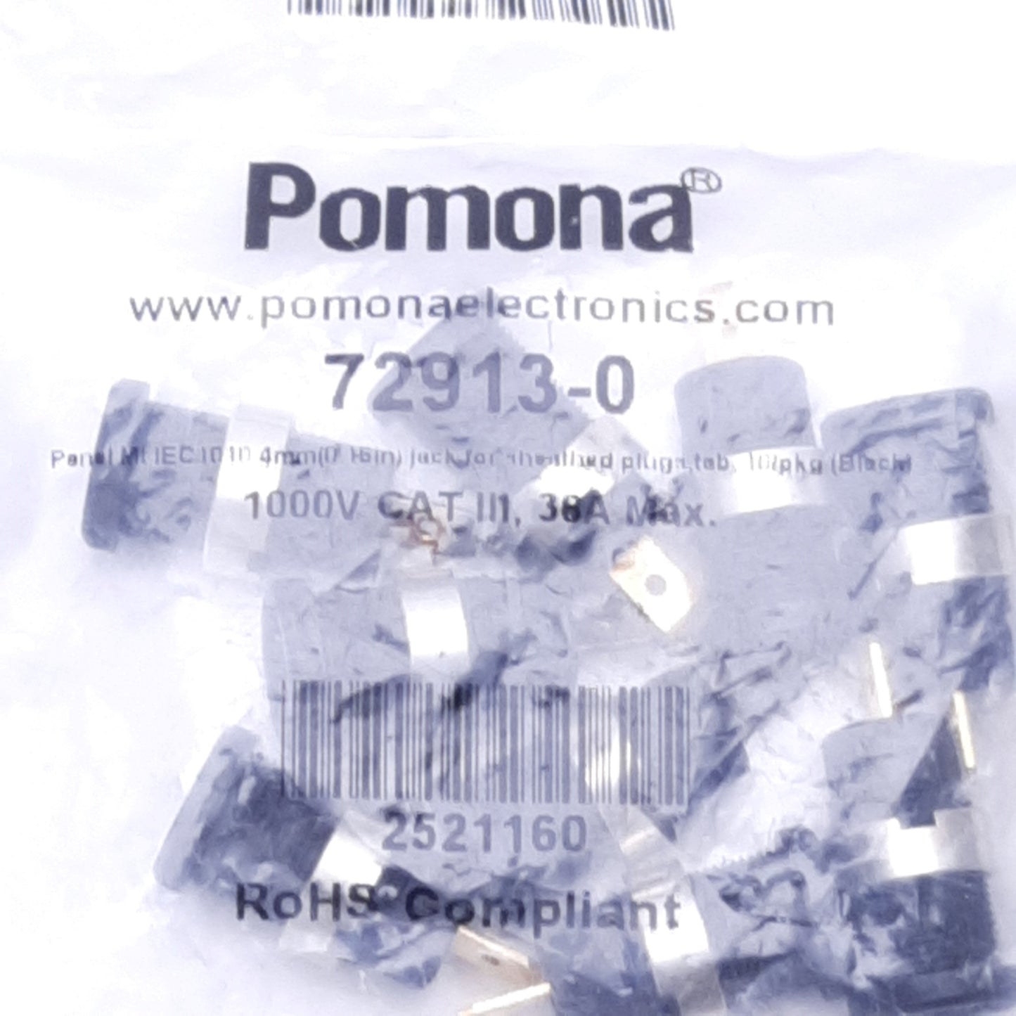 New Pomona Electronics 72913-0 Banana Connector for Panel MT, Female, 4mm, 10pck