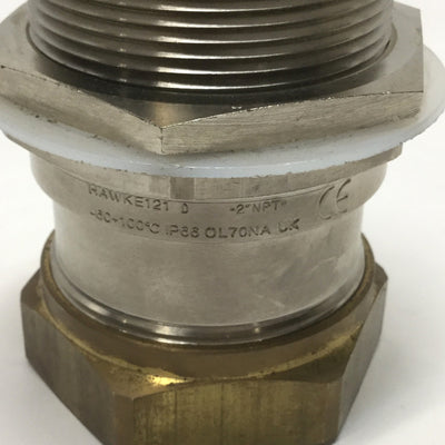 New – Open box Hawke 121 D Industrial Brass Cable Gland 2" NPT Thread, 31.5-44.4mm Sheath