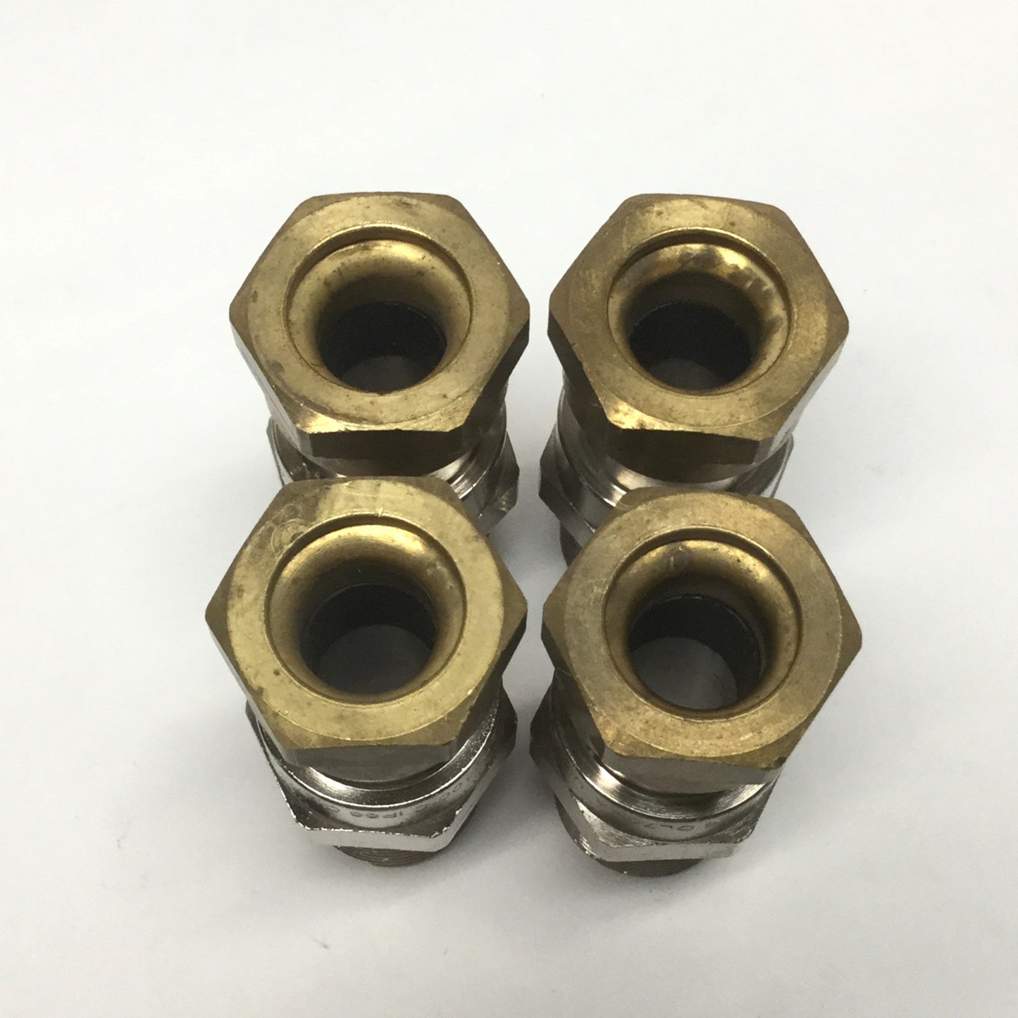 New – Open box Lot of 4 Hawke 121 O Industrial Brass Cable Glands 1/2" NPT Thread, 6.5-11.9mm