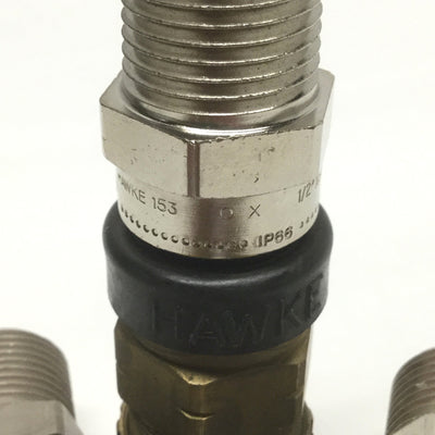 New – Open box Lot of 3 Hawke 153 O X Industrial Brass Cable Gland 1/2" NPT Thread, 9.5-16mm