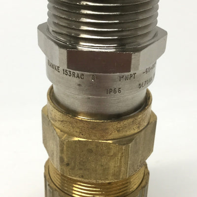 New – Open box Hawke 153/RAC B Industrial Brass Cable Gland 1" NPT Thread, 16.9-26mm