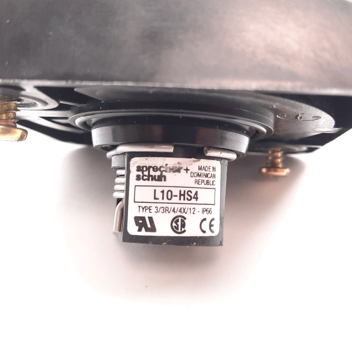 Used Sprecher Schuh L10-HS4 Disconnect Switch Operator Handle, Size 3" x 3", 90°
