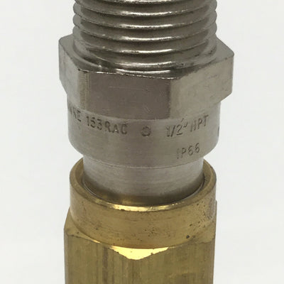 New – Open box Hawke 153/RAC O Industrial Brass Cable Gland 1/2" NPT Thread, 9.5-16mm