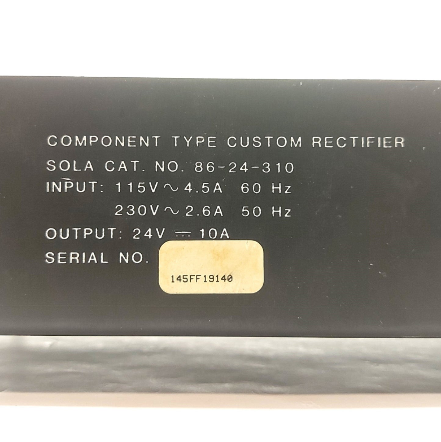 Used Sola 86-24-310 Power Supply Out: 24VDC 10A In: 115/230VAC 50/60Hz 9¼ x 4⅞ x 3⅛"