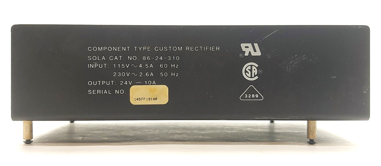 Used Sola 86-24-310 Power Supply Out: 24VDC 10A In: 115/230VAC 50/60Hz 9¼ x 4⅞ x 3⅛"