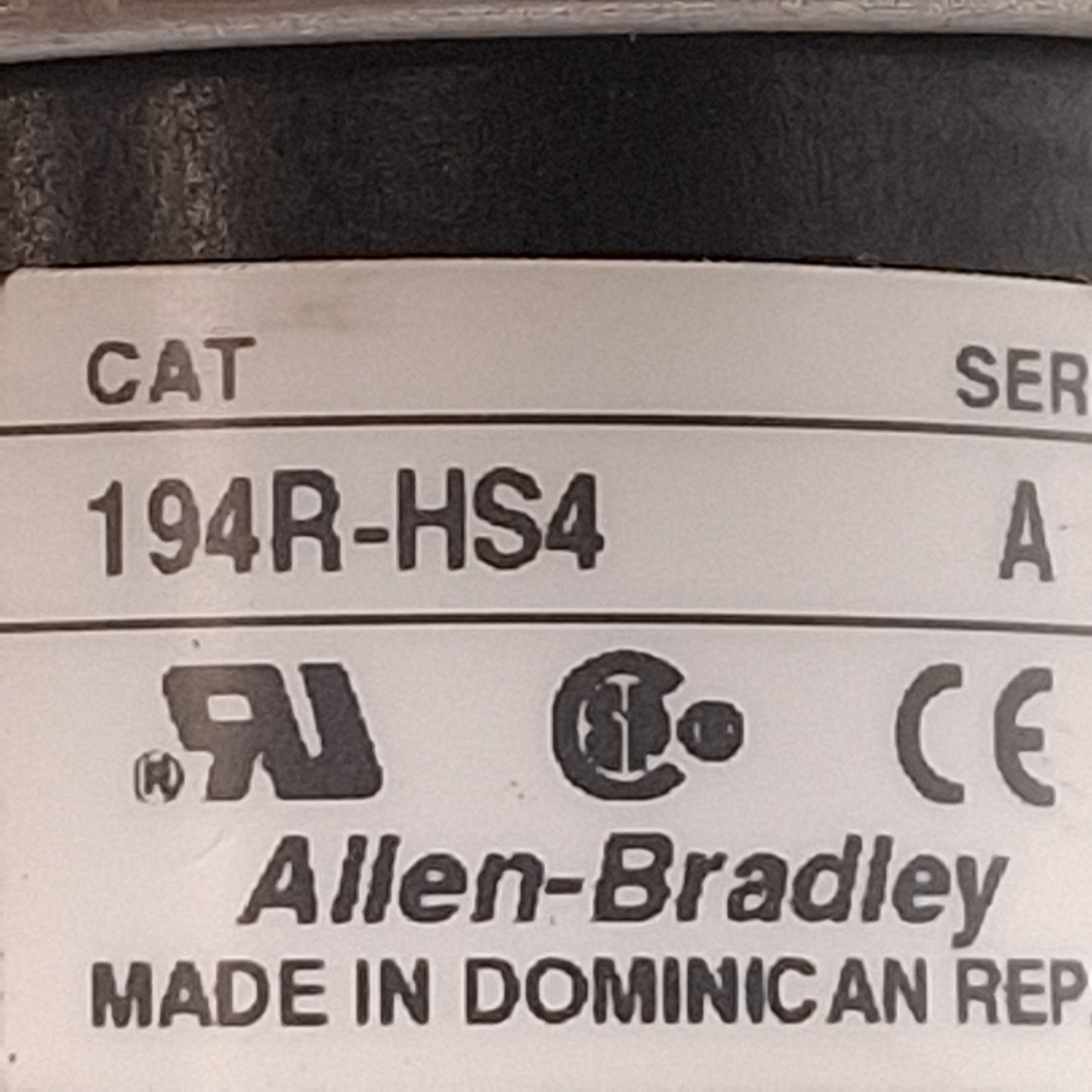 Used Allen Bradley 194R-HS4 Disconnect Rotary Switch Handle, Black, 2-Position, 90°