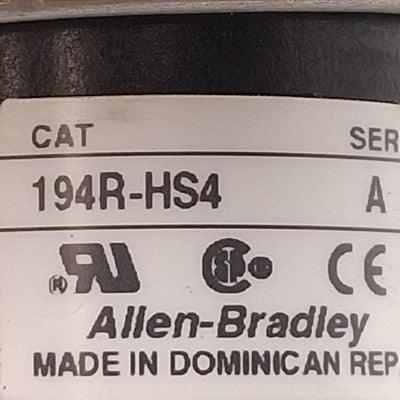 Used Allen Bradley 194R-HS4 Disconnect Rotary Switch Handle, Black, 2-Position, 90°
