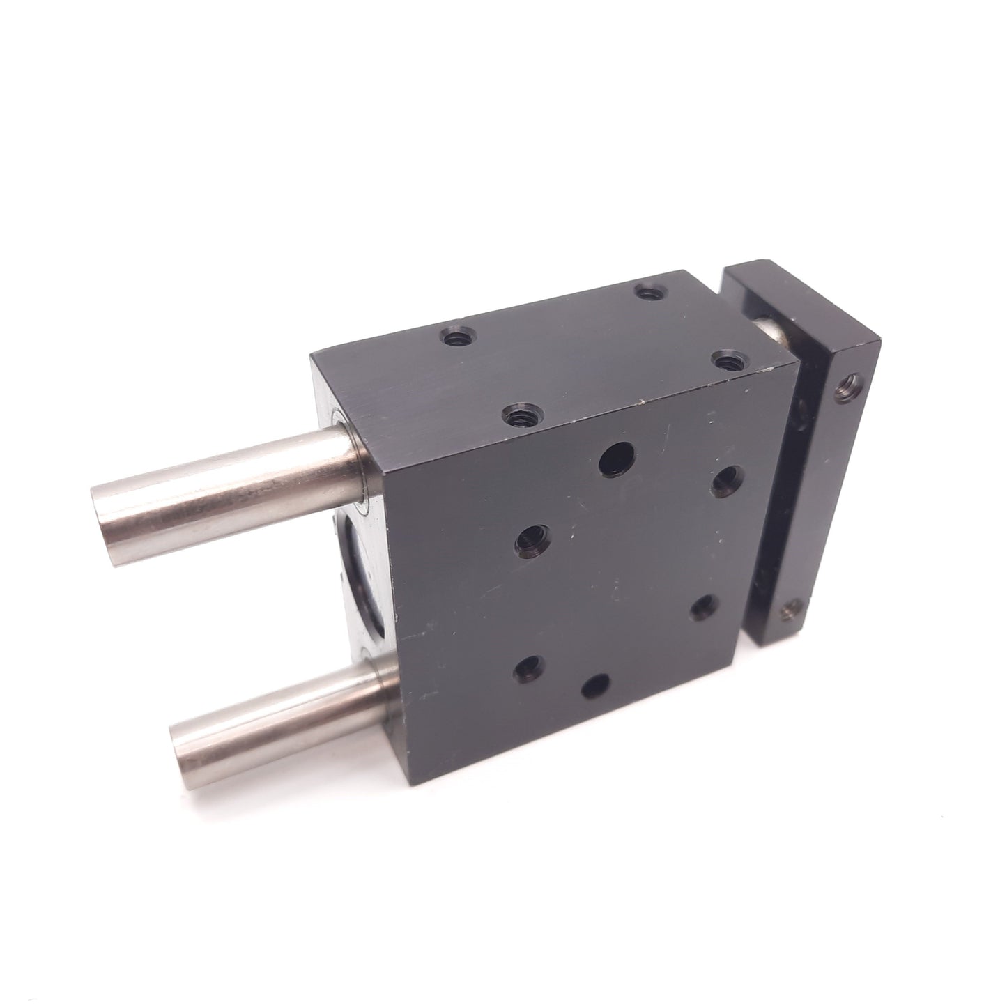Used Pneumatic Guided Cylinder, Double Acting, Bore: 0.63", Stroke: 0.5", Ports 10-32