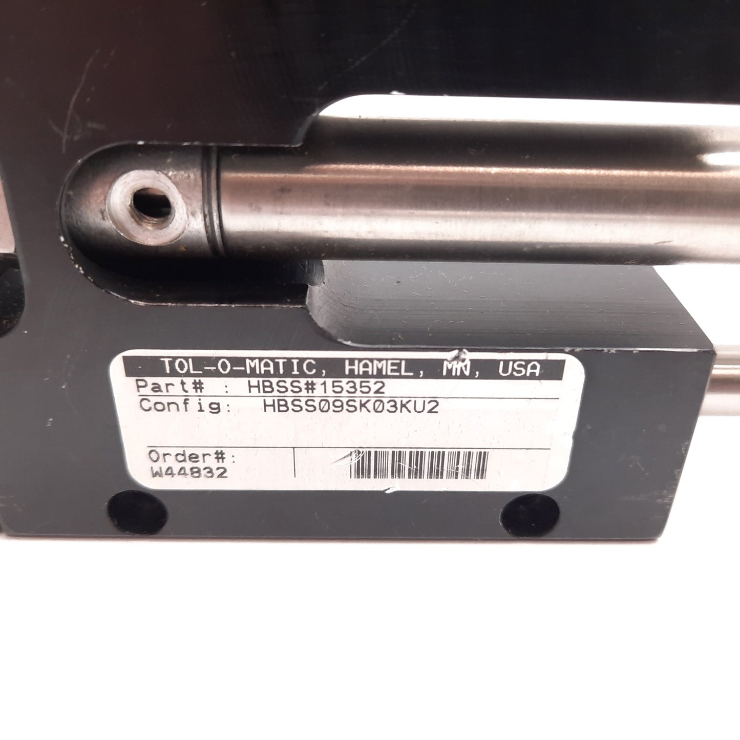 Used Tolomatic HBSS09SK03KU2 H-Block Cylinder, Bore: 9/16", Stroke: 3", Ports: 10-32